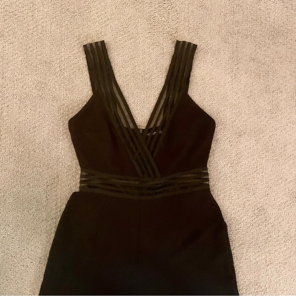 NASTY GAL Black Stretchy Fitted Jumpsuit Long Torso Cropped Pant - Picture 2 of 8